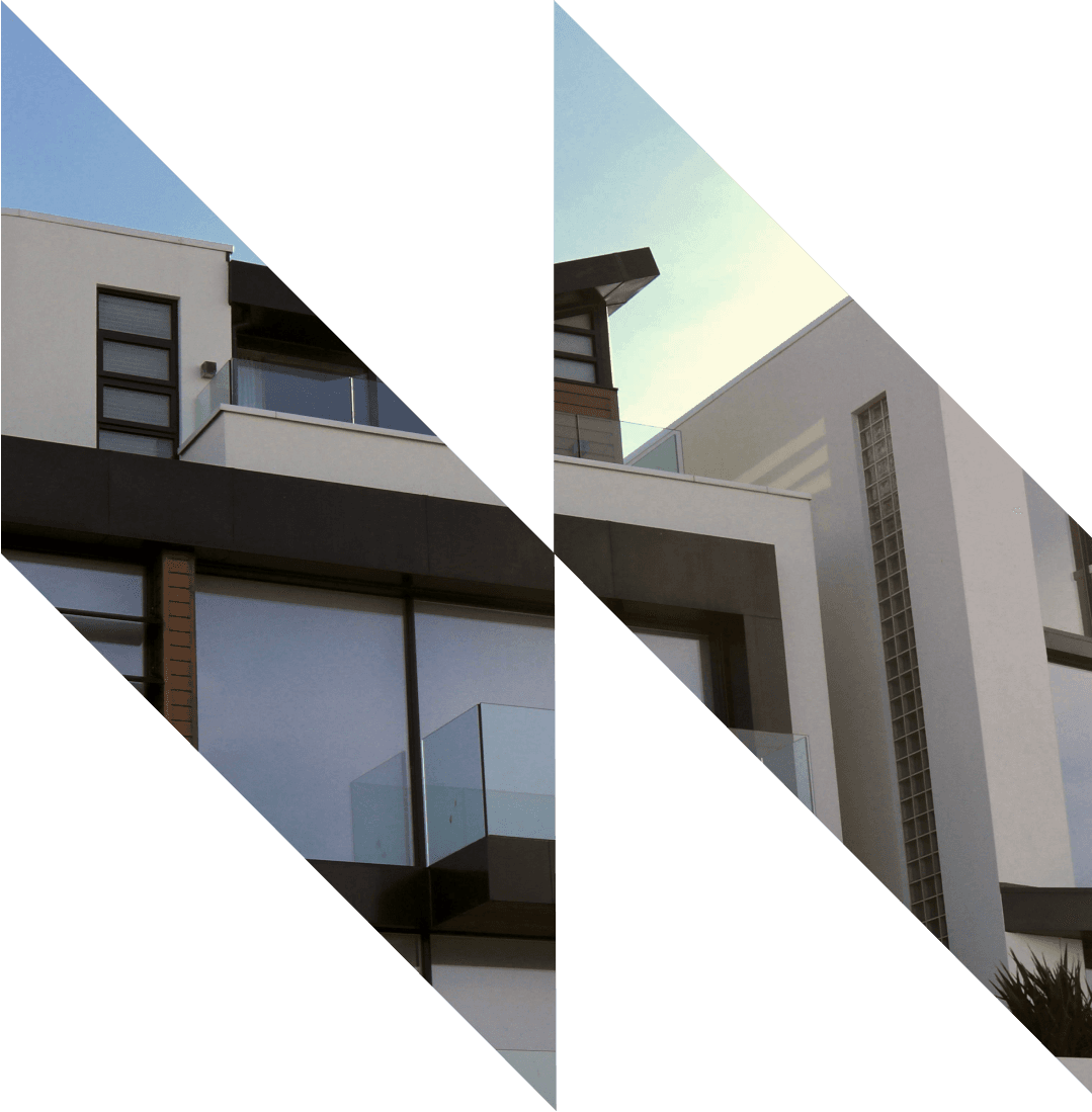 A masked view of a building.